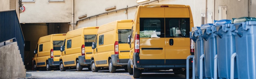 Yellow Delivery Vans Trucks Distribution